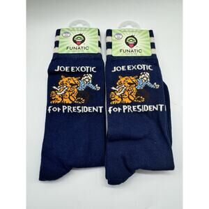 NWT Joe Exotic For President Tiger King Big Cat Crew Socks M 6-11 W 7.5-12 X2